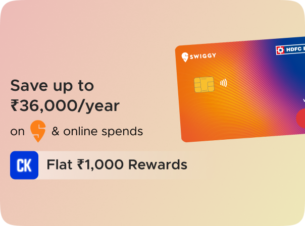 Earn Flat Rs 1000 CashKaro Rewards on HDFC Swiggy Credit Card Activation